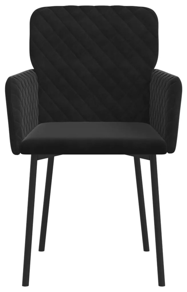 Cadeiras de jantar 2 pcs veludo preto