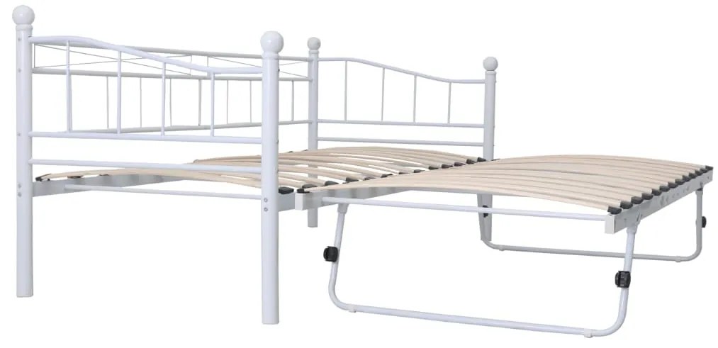 Estrutura de cama em aço 180x200/90x200 cm branco