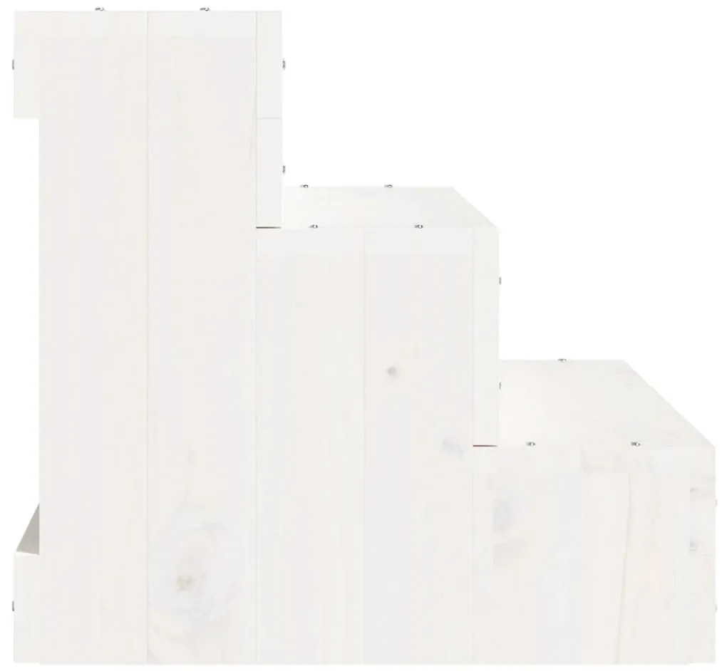 Escada p/ animais de estimação 40x37,5x35cm pinho maciço branco