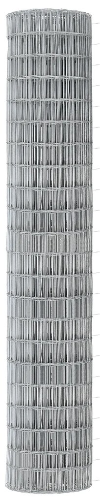 Cerca Euro com 7 Postes Flangeados 1.4x10 m Aço Galvanizado