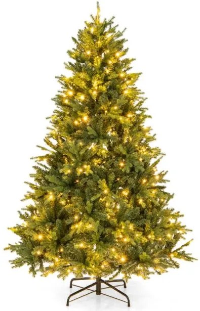 Árvore de Natal artificial 180cm com luzes LED multicoloridas brancas quentes 11 modos de iluminação Verde