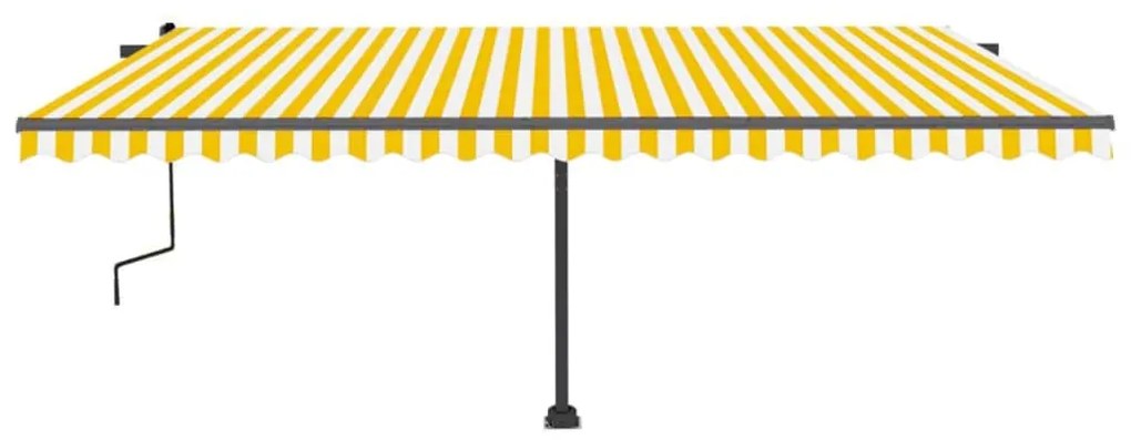 Toldo retrátil manual independente 500x350 cm amarelo e branco