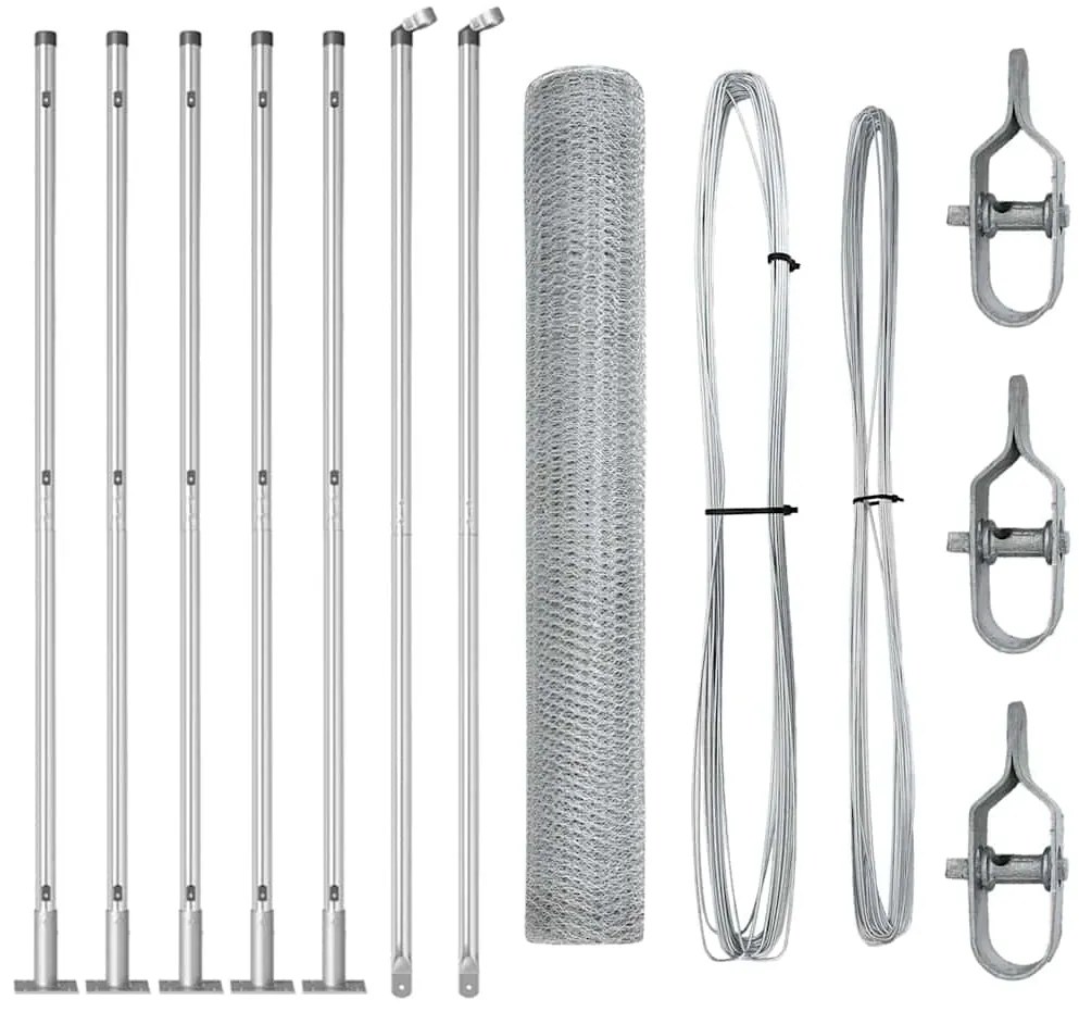 Cerca Hexagonal vidaXL 1x10 m Aço Galvanizado