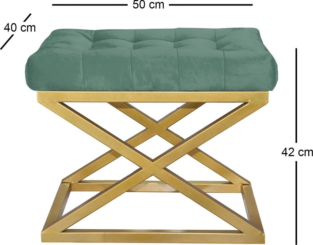 Pouffe Capraz – Gold Green – 50x42x40 cm