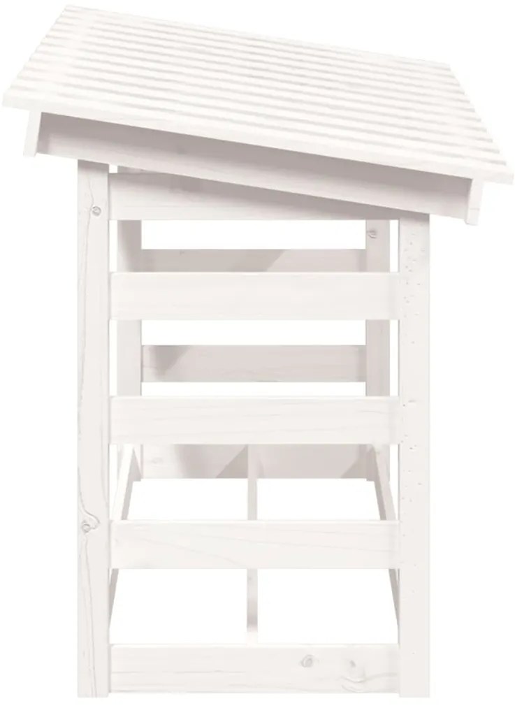 Suporte para lenha 108x64,5x78 cm pinho maciço branco
