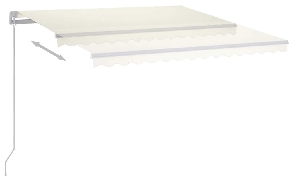 Toldo automático c/ LED e sensor de vento 4,5x3 m cor creme