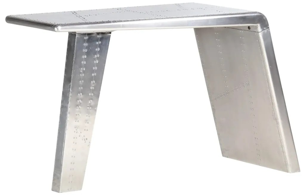 Secretária aviador 112x50x76 cm metal prateado