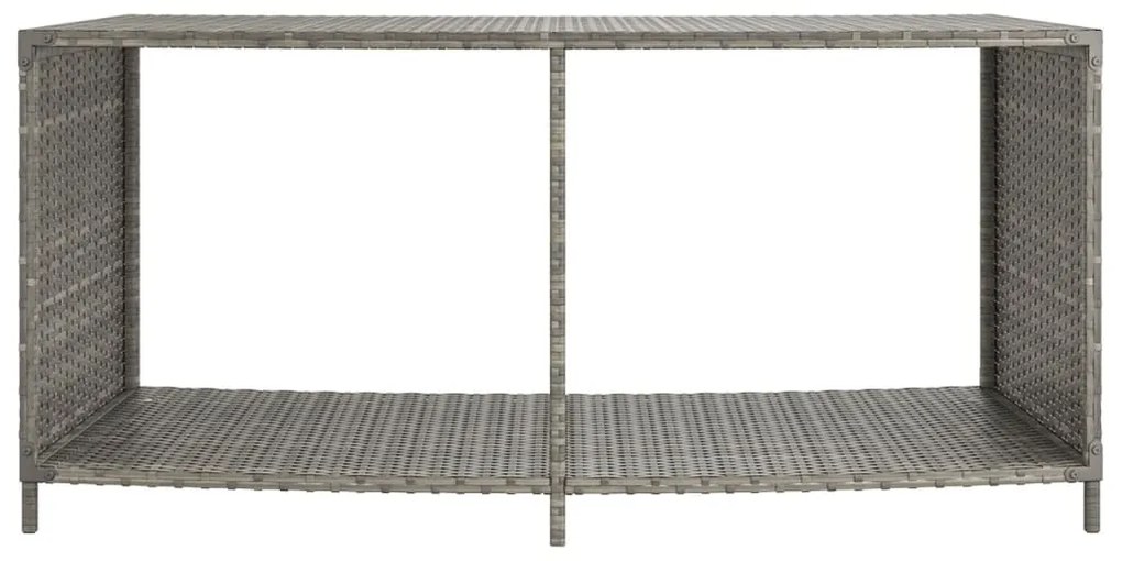 Prateleiras de arrumação 2 pcs vime PE cinzento