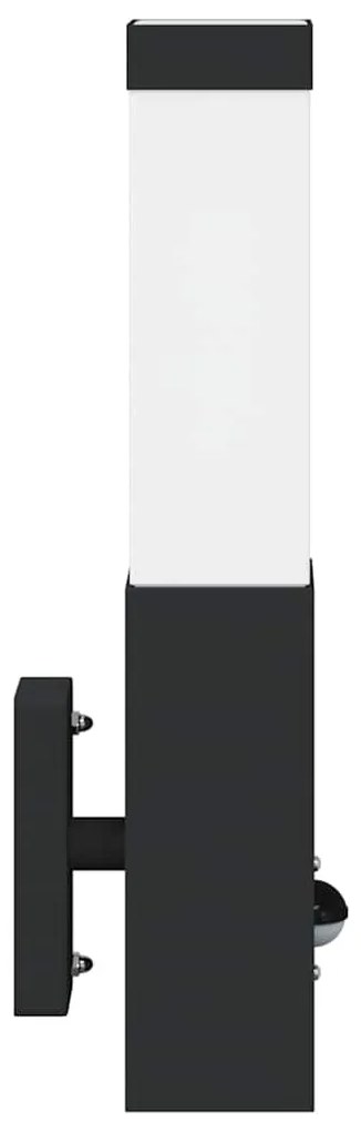Luz de Parede Externa com Sensor Preto Aço Inoxidável IP44
