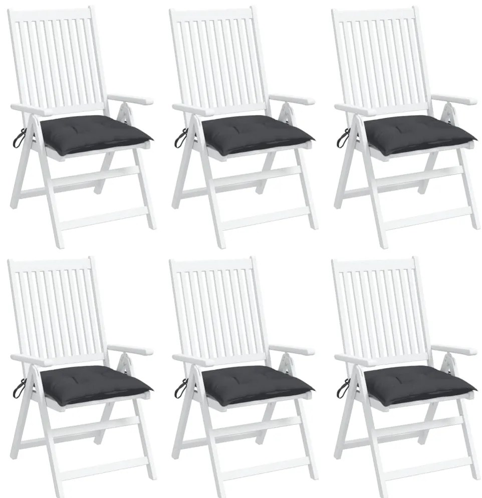 Almofadões de cadeira 6 pcs 40x40x7 cm tecido oxford antracite