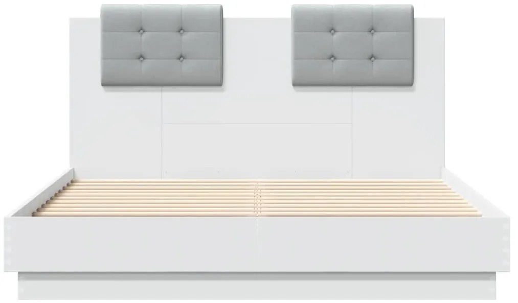 Estrutura cama c/ cabeceira 140x190 cm derivados madeira branco