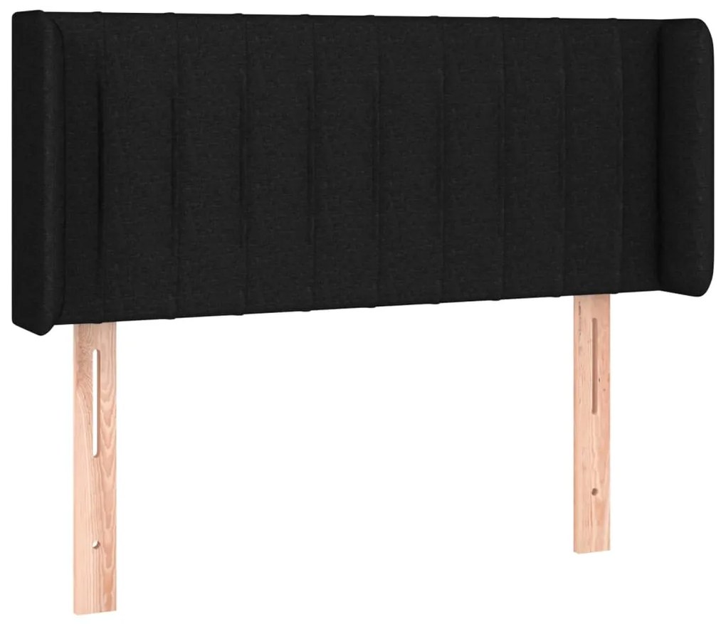 Cabeceira de cama c/ luzes LED tecido 93x16x78/88 cm preto