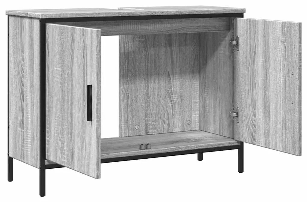 Móvel p/ lavatório 80x30x60cm derivados madeira cinzento sonoma