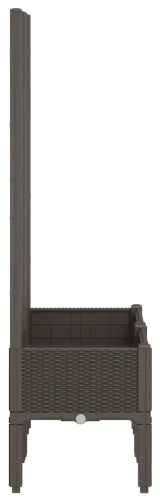 Vaso/floreira de jardim c/ treliça 80x40x142 cm PP castanho