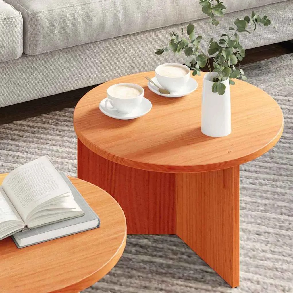 Conjunto de Mesas de Café 2 pcs Castanho-mel 49 x 49 x 28 cm