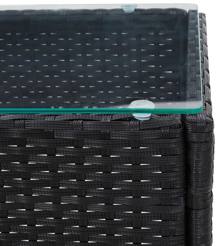 Mesa de centro 60x40x36 cm vime PE preto