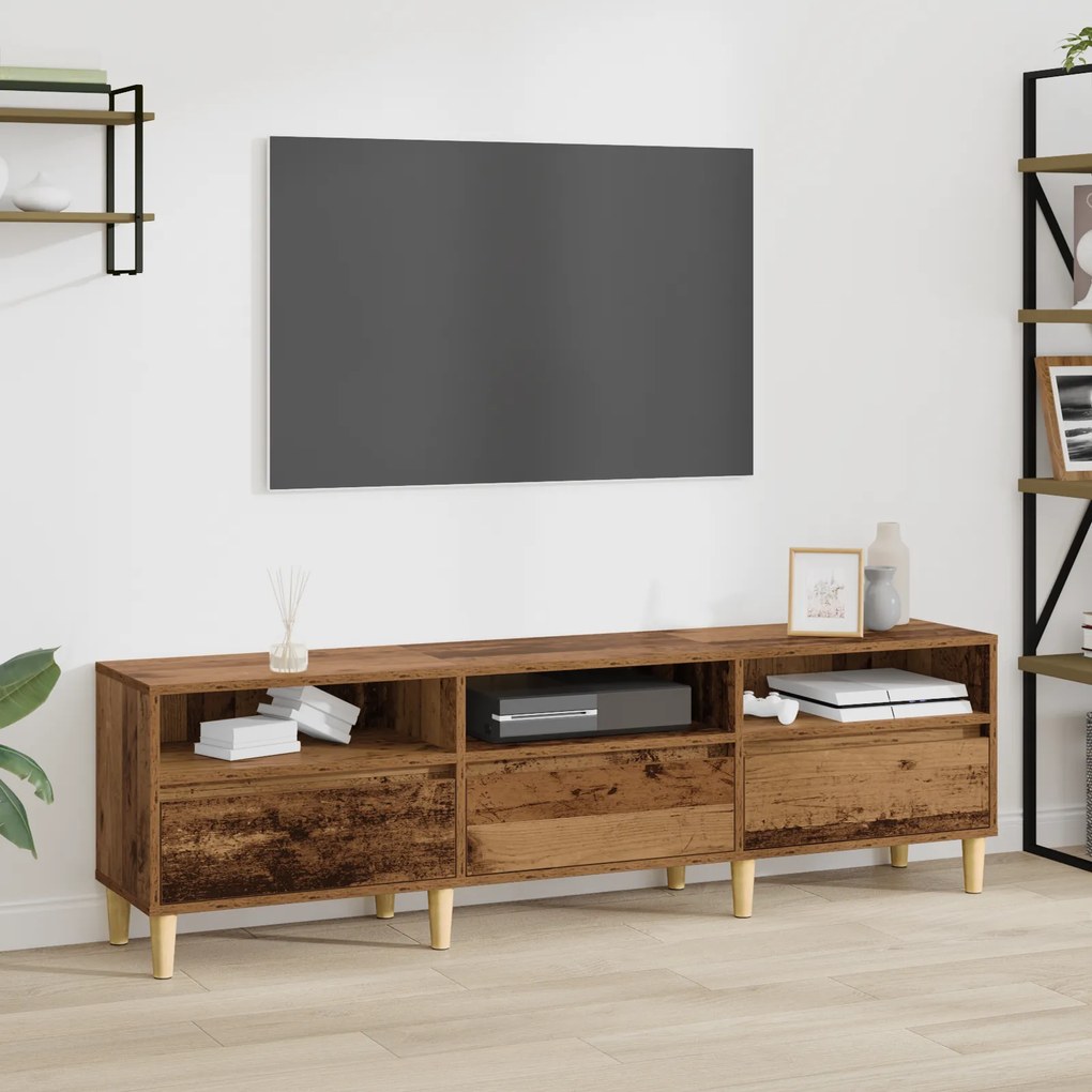 vidaXL Gabinete para TV com gaveta Madeira antiga 150 x 30 x 44.5 cm