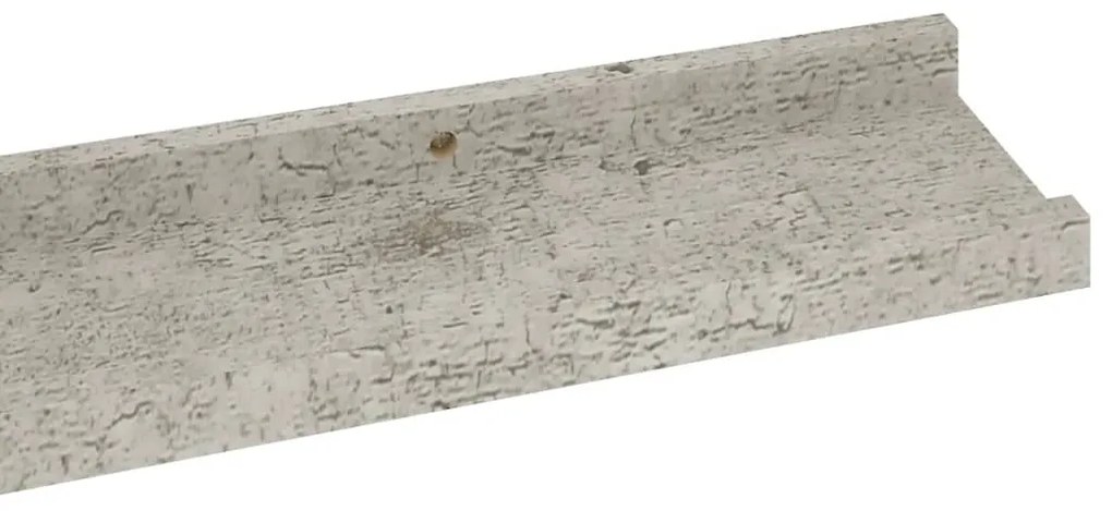 Prateleiras de parede 4 pcs 80x9x3 cm cinzento cimento