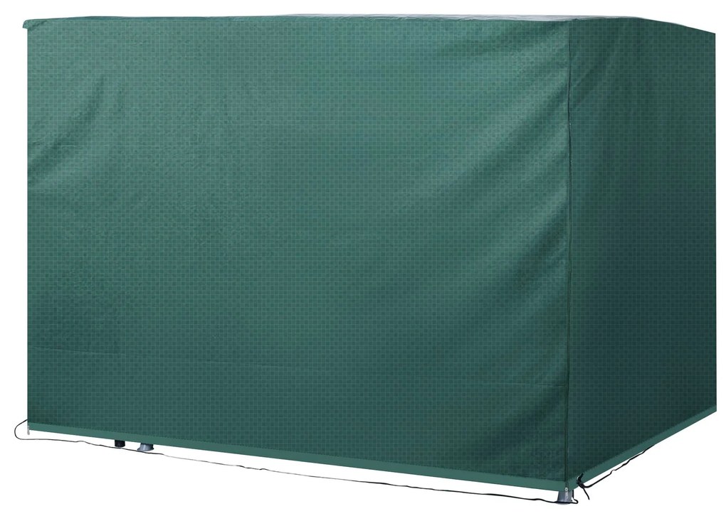 Capa Protetora para Baloiço de Jardim de 3 Lugares 215x155x150cm Impermeável com Zíper Cobertura para Móveis de Exterior Verde
