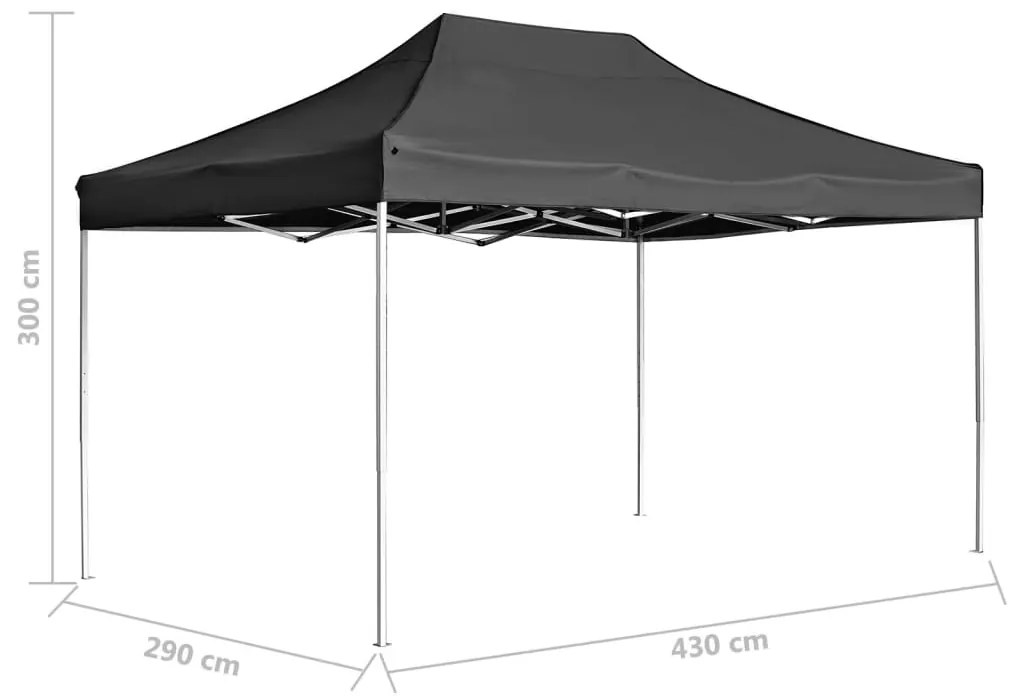 Tenda dobrável profissional p/ festas alumínio 4,5x3m antracite