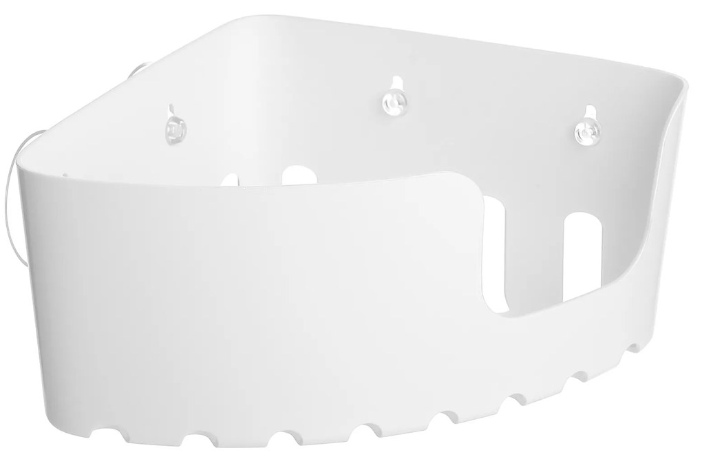 Cesto de Canto Wc com Ventosas Standard Branco 20X20X11CM