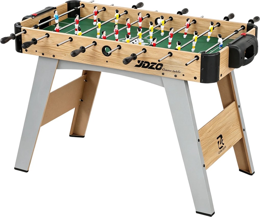 Mesa de matraquilhos para crianças e adultos, 22 jogadores, 2 bolas, 2 contadores de pontos manuais, 109 x 77 x 72 cm, carvalho amarelo