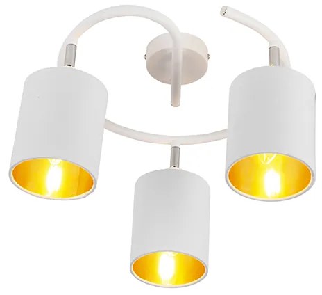 Candeeiro de teto moderno branco 3 luzes - Lofty Moderno