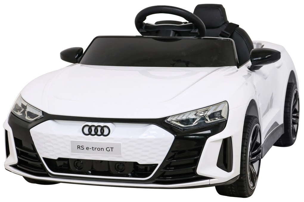 Carro elétrico para Crianças 12V 4x4 Audi RS E-Tron GT Rodas de EVA, Assento de couro Branco