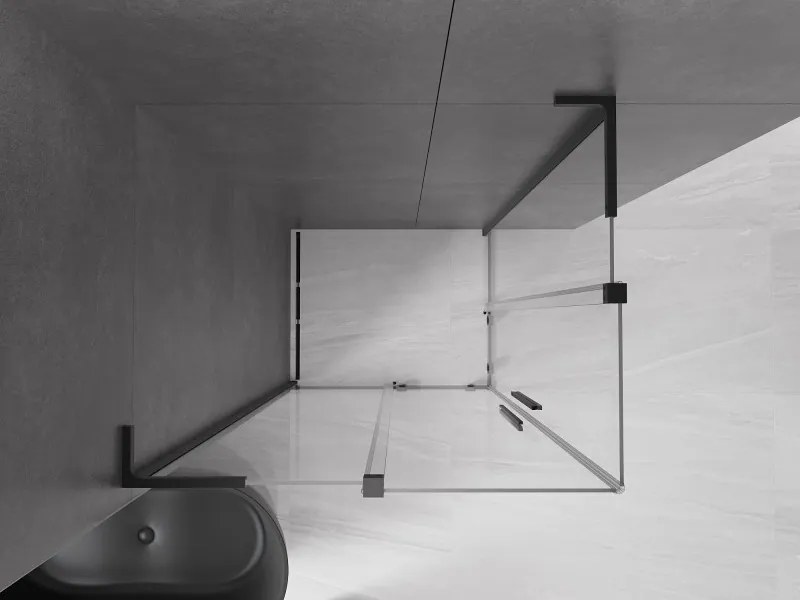 Mexen Velar L Duo cabine de duche deslizante 100 x 90 cm, transparente, preta - 871-100-090-02-03-70