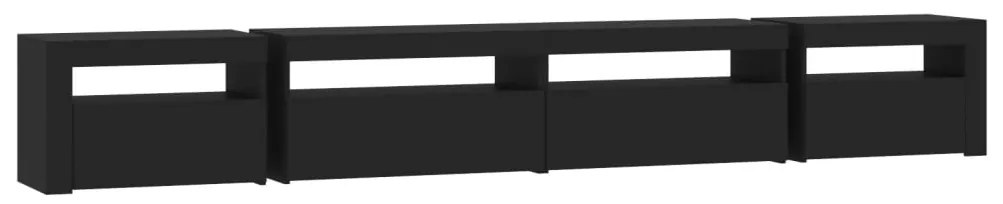 Móvel de TV com luzes LED 270x35x40 cm preto