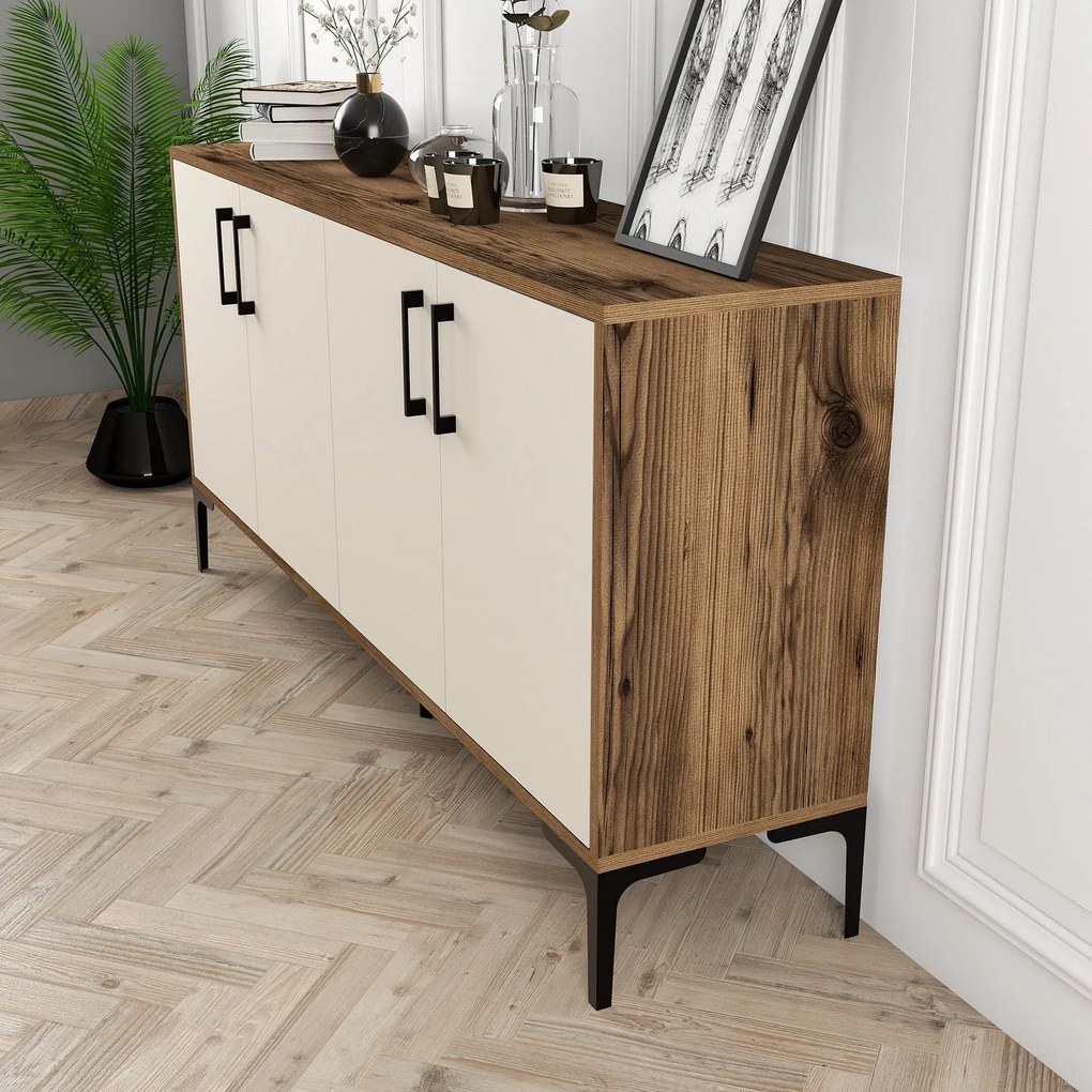 Console Kiev – Walnut/Cream – 160 cm