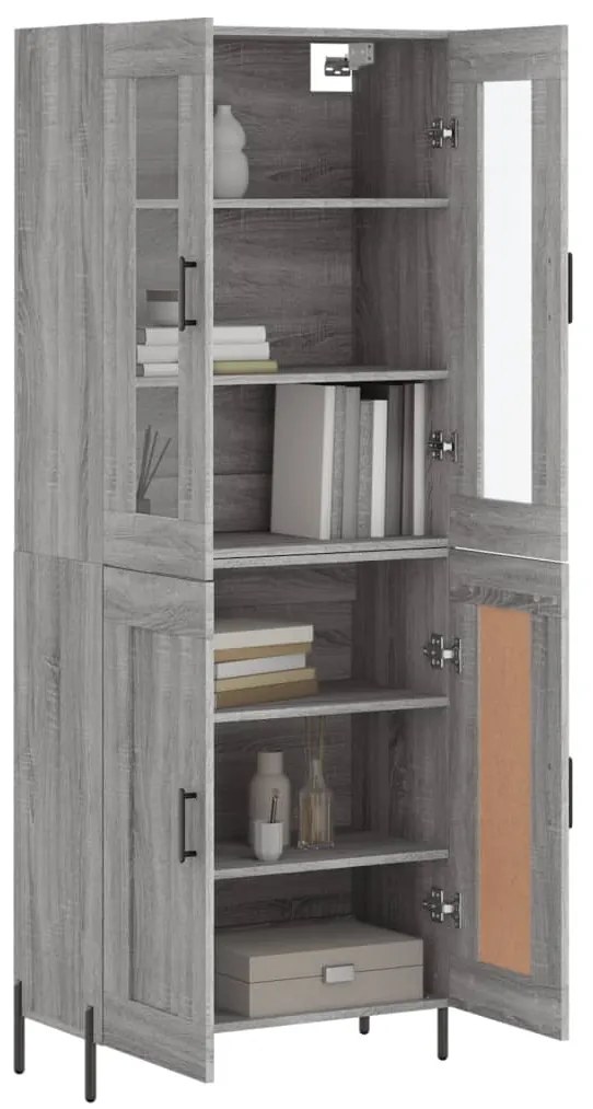 Armário alto 69,5x34x180 cm derivados de madeira sonoma cinza