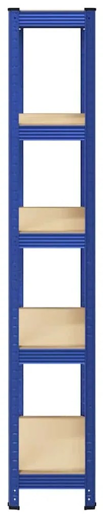 5-Layer Storage Shelf Blue Steel&amp;Madeira de engenharia