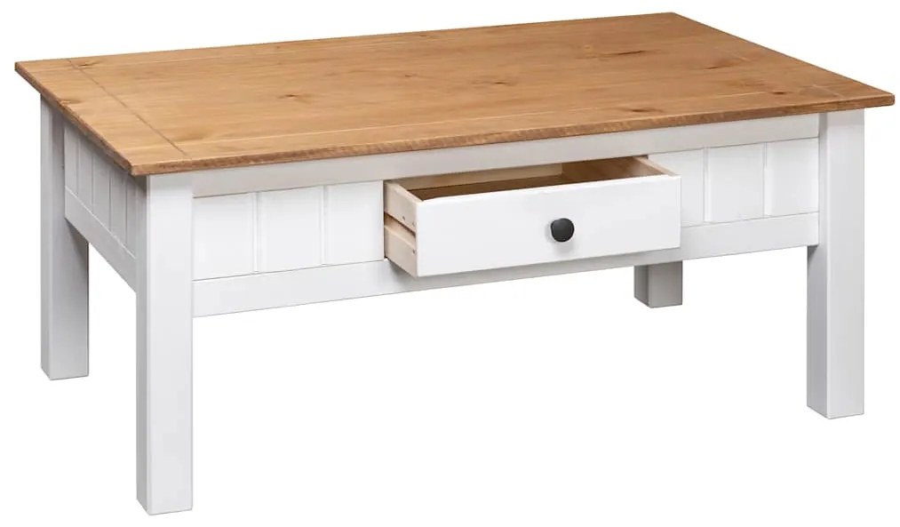 Mesa de centro 100x60x45 cm pinho maciço Panama branco