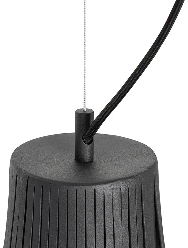 Candeeiro de suspensão moderno preto 48 cm - Saffira Moderno