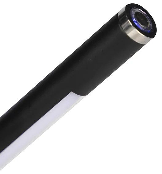 Candeeiro de pé moderno preto com LED e dimmer tátil - Berdien Moderno