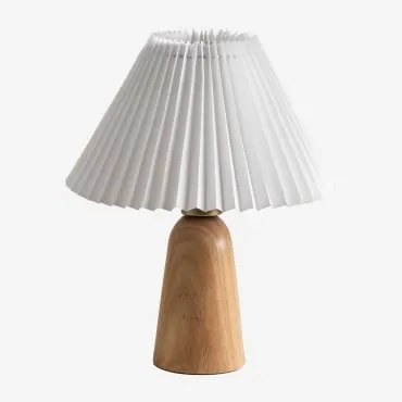 Candeeiro De Mesa Em Madeira Jeremaia Branco - Castanho Madeira - Sklum