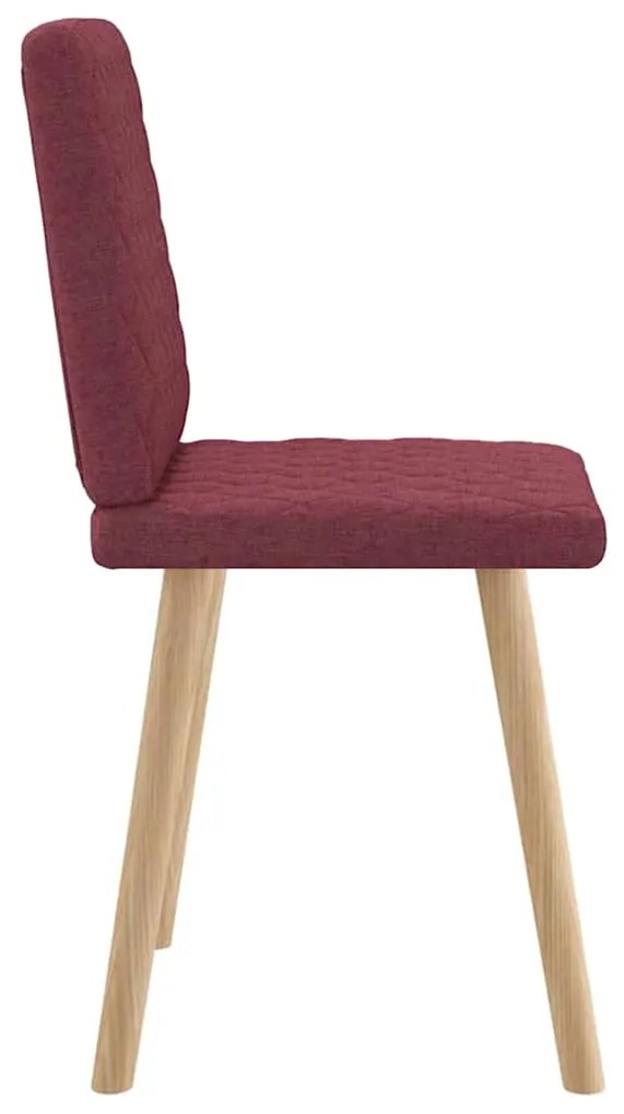 Cadeiras de jantar 2 pcs tecido vermelho tinto