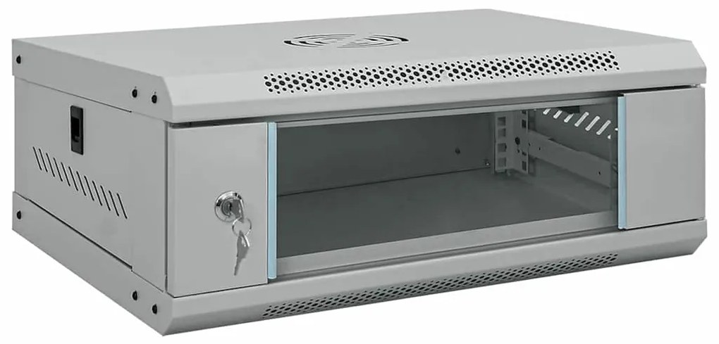 vidaXL Armário de Rede com armazenamento Cinzeto 53 x 45 x 21 cm Aço