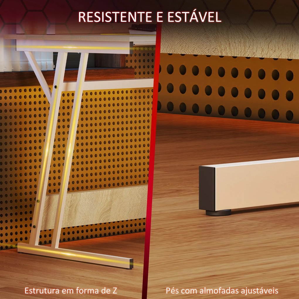 Secretária de Canto – Modelo Dijon – 100x60x88 – Moderna – Branco