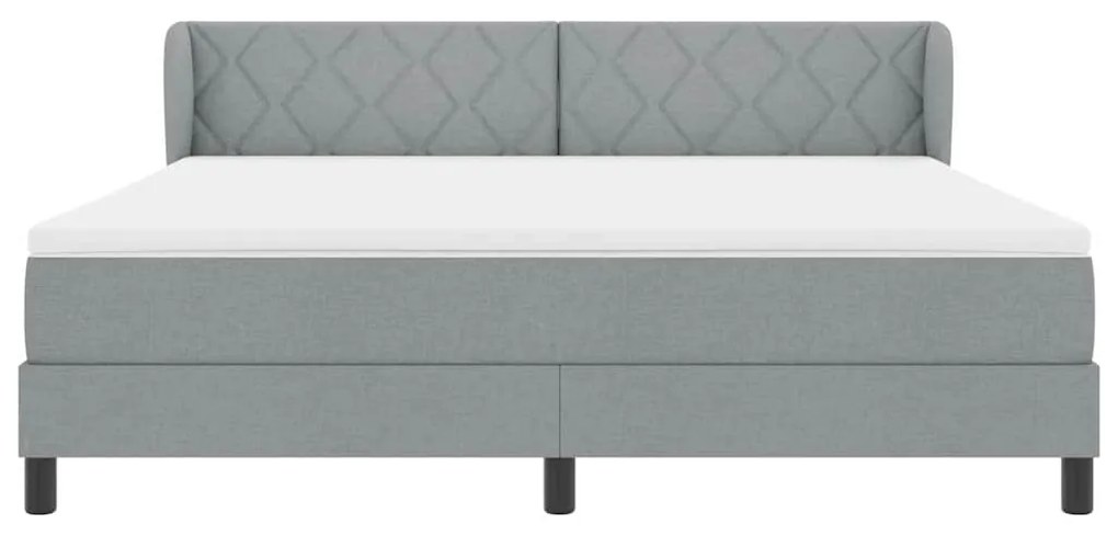 Cama Box Spring com Colchão vidaXL Cinza Claro 180x200 cm Tecido