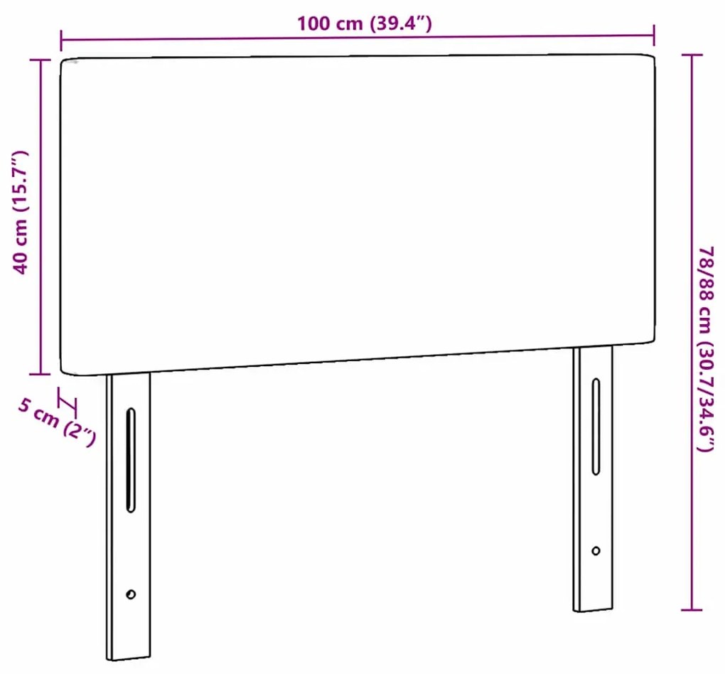 Cabeceira vidaXL Design Simples Verde Claro Cinza 100 cm Tecido de Cor