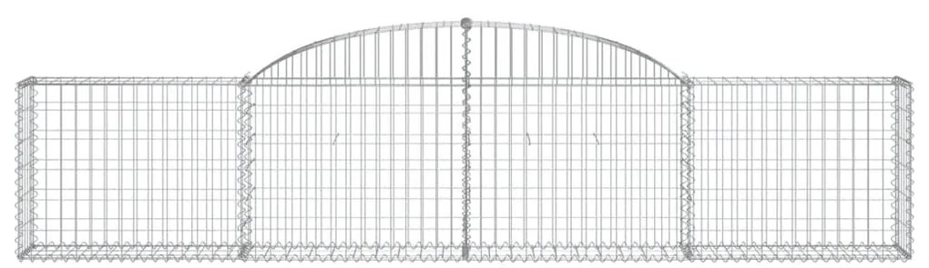 Cestos gabião arqueados 3 pcs 300x30x60/80 cm ferro galvanizado