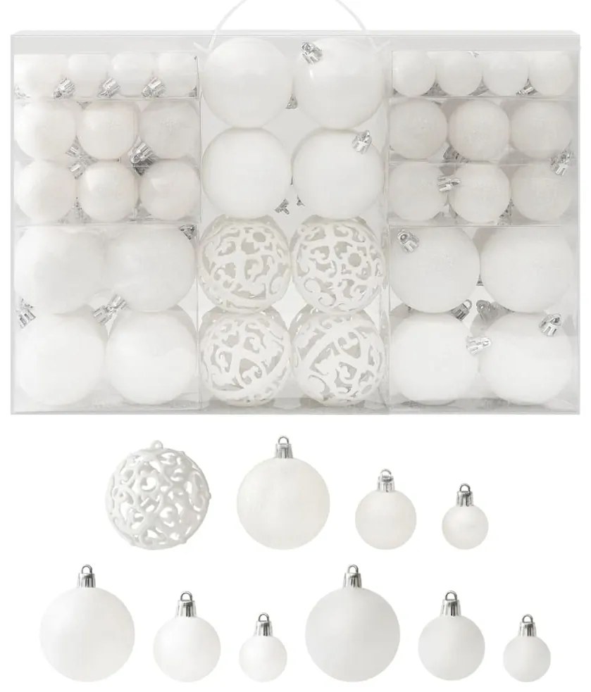 Conjunto de bolas de natal 100 pcs branco