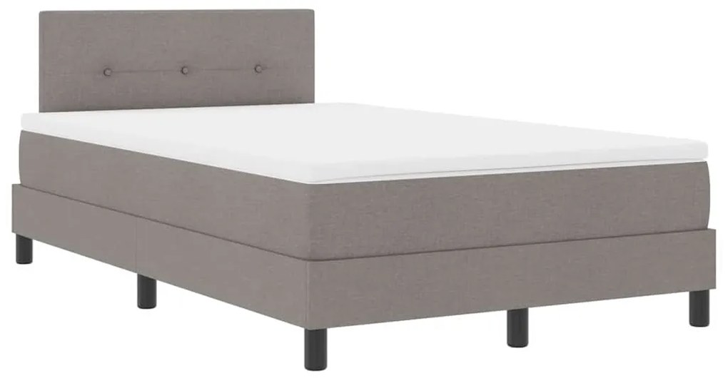 Cama Box com Colchão &amp; LED Taupe 120x200 cm em Tecido