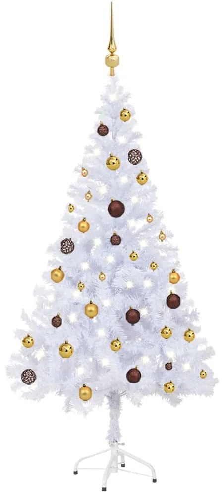 vidaXL Árvore de Natal artificial pré-iluminada + bolas 380 ramos