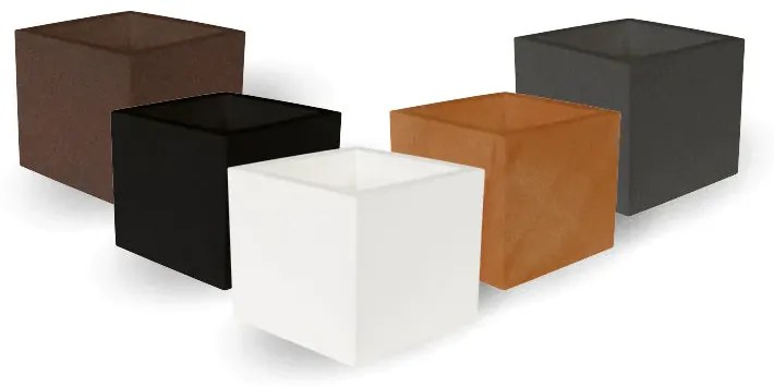 Vaso de flores colorido quadrado Polietileno CASA, JARDIM, RESTAURANTE, BAR NARCISO 40 (40x40x36 cm) - Castanho