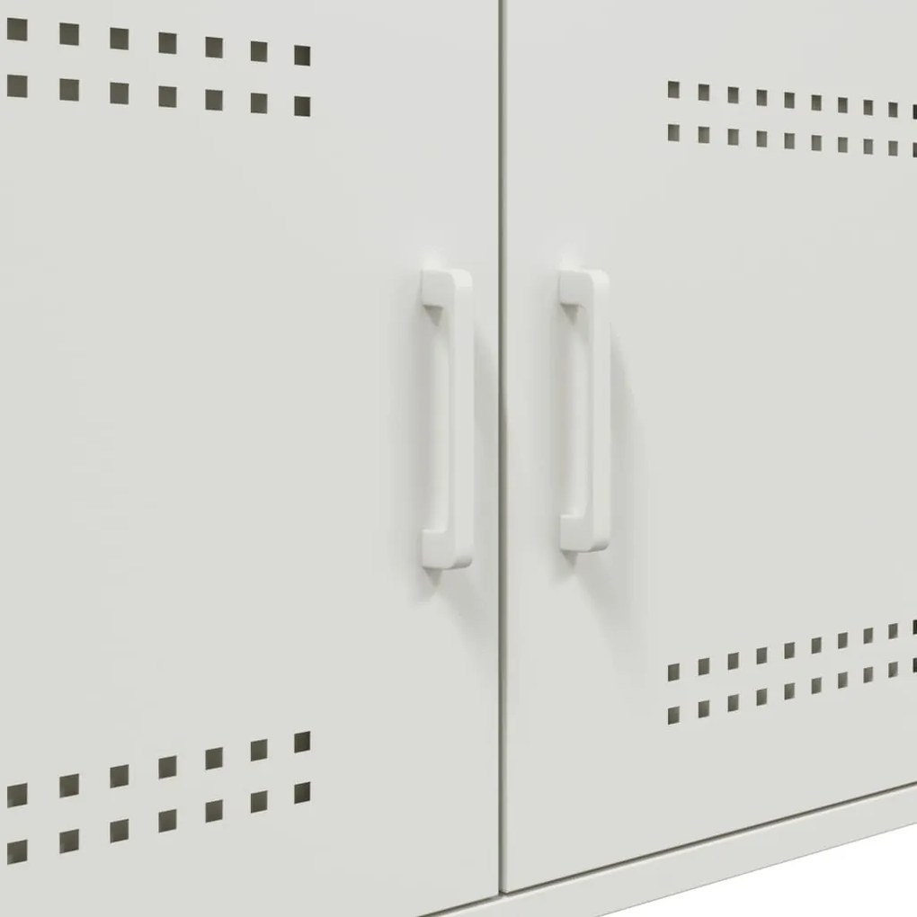 Mesa de centro 68x50x50,5 cm aço branco