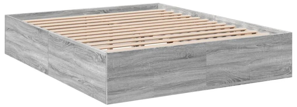 Estrutura de cama 150x200 cm derivados de madeira cinza sonoma