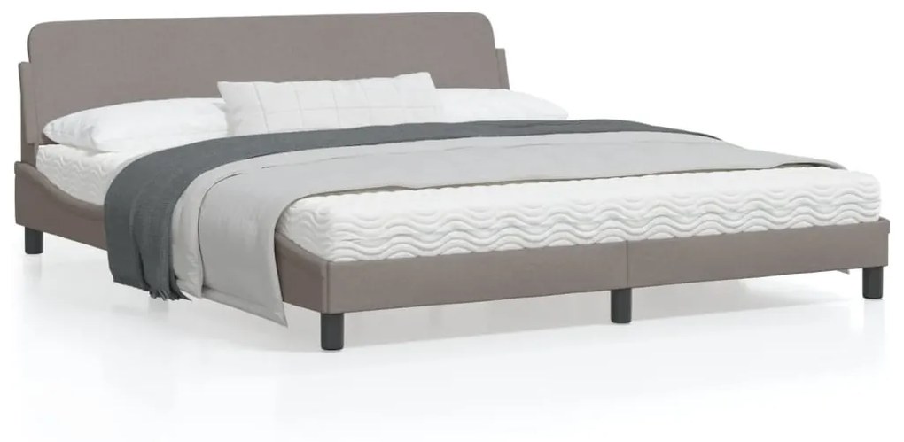 vidaXL Cama sem colchão 180x200 cm tecido castanho-acinzentado